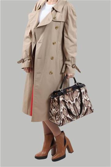 Bolsa Fendi Peekaboo Grande Tartaruga - Fur Preta