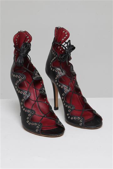 Sandália Isabel Marant Gladiadora com Salto Alto Preto