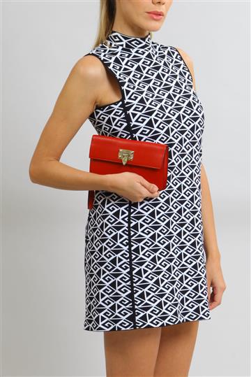 Bolsa Valentino Clutch Couro Vermelho