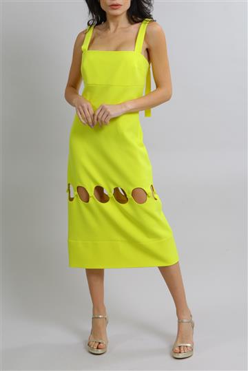 Vestido Alexis Midi com Recortes Amarelo