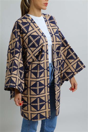 Casaco A. Niemeyer Oversized Étnico Azul