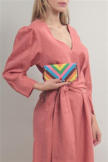 Bolsa Valentino Clutch Wallet Rockstud Colorida