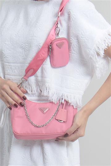 Bolsa Prada Mini Re-Edition 2005 Rosa