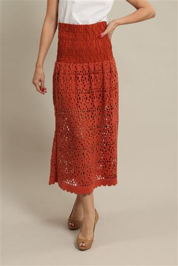 Saia A. Niemeyer Pala Suede e Texturas Terracota