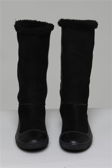 Bota Salvatore Ferragamo Couro e Pele Preta