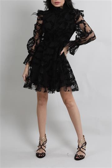 Vestido Zimmermann Tule e Veludo Preto