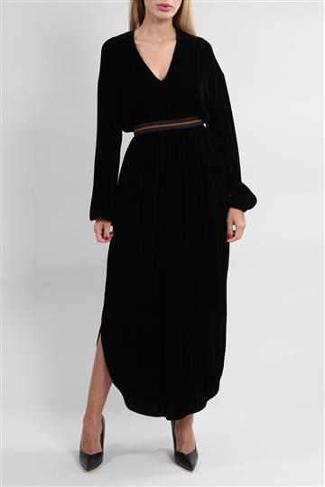 Vestido A. Niemeyer Longo Veludo Preto