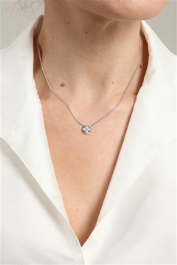 Colar Louis Vuitton Trevo Brilhantes Prateado